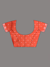 Load image into Gallery viewer, Green Cotton Blend Handwoven Saree With Geometric Border