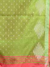 Load image into Gallery viewer, Pink Cotton Blend Handwoven Saree With Geometric Border
