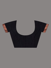 Load image into Gallery viewer, Black Cotton Handwoven Saree With Zari Border