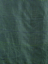 Load image into Gallery viewer, Green And Blue Cotton Handwoven Saree With Stripe Pallu