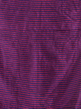 Load image into Gallery viewer, Magenta And Blue Cotton Handwoven Saree With Stripe Pallu