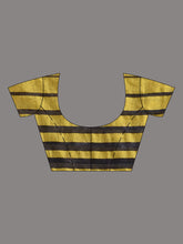 Load image into Gallery viewer, Black Cotton Handwoven Saree With Stripe Border