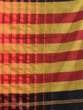 Load image into Gallery viewer, Black Cotton Handwoven Saree With Stripe Border