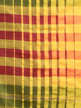 Load image into Gallery viewer, Green Cotton Handwoven Saree With Stripe Border