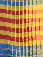 Load image into Gallery viewer, Blue Cotton Handwoven Saree With Stripe Border