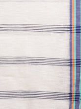 Load image into Gallery viewer, White Cotton Handspun Handwoven Saree With Multicolor Border