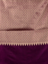 Load image into Gallery viewer, Purple Silk Handwoven Soft Saree With Kolka Border