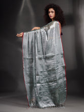 Load image into Gallery viewer, Sliver Tissue Handwoven Soft Saree