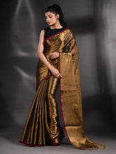 Load image into Gallery viewer, Brownies Gold Tissue Handwoven Soft Saree