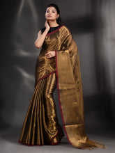Load image into Gallery viewer, Brownies Gold Tissue Handwoven Soft Saree