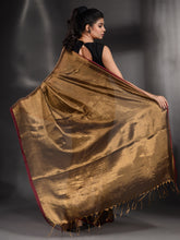 Load image into Gallery viewer, Brownies Gold Tissue Handwoven Soft Saree