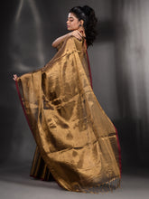 Load image into Gallery viewer, Brownies Gold Tissue Handwoven Soft Saree