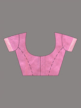 Load image into Gallery viewer, Sky Blue And Lavender Cotton Blend Handwoven Patli Pallu Saree With Floral And Paisley Motifs