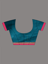 Load image into Gallery viewer, Magenta And Teal Cotton Blend Handwoven Patli Pallu Saree With Floral And Paisley Motifs