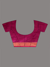 Load image into Gallery viewer, Sapphire Blue And Magenta Cotton Blend Handwoven Patli Pallu Saree With Floral And Paisley Motifs