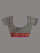 Load image into Gallery viewer, Grey Cotton Blend Handwoven Saree With Nakshi Design