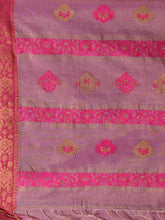 Load image into Gallery viewer, Violet Cotton Blend Handwoven Saree With Nakshi Design