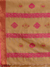 Load image into Gallery viewer, Beige Cotton Blend Handwoven Saree With Nakshi Design