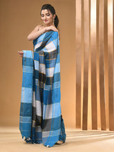 Load image into Gallery viewer, Multicolour Cotton Blend Handwoven Saree With Check Box Pattern
