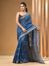 Load image into Gallery viewer, Sky Blue Silk Handwoven Saree With Zari Border
