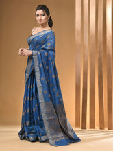 Load image into Gallery viewer, Sky Blue Silk Handwoven Saree With Zari Border

