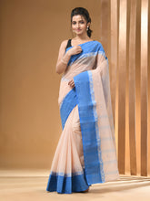 Load image into Gallery viewer, Cream Pure Cotton Tant Saree With Woven Designs
