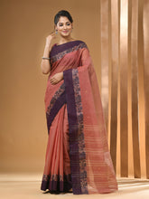 Load image into Gallery viewer, Blush Red Pure Cotton Tant Saree With Woven Designs

