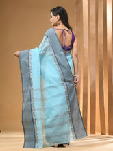 Load image into Gallery viewer, Baby Blue Pure Cotton Tant Saree With Woven Designs
