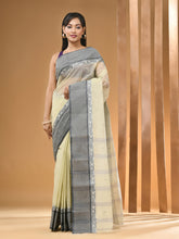 Load image into Gallery viewer, Cream Pure Cotton Tant Saree With Woven Designs
