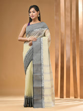 Load image into Gallery viewer, Cream Pure Cotton Tant Saree With Woven Designs
