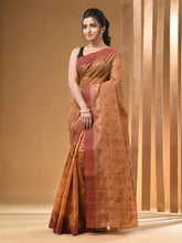 Load image into Gallery viewer, Dark Beige Pure Cotton Tant Saree With Woven Designs
