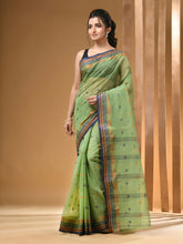 Load image into Gallery viewer, Pistachio Green Pure Cotton Tant Saree With Woven Designs
