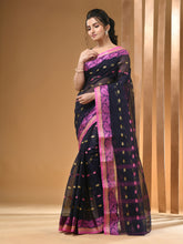 Load image into Gallery viewer, Blue Pure Cotton Tant Saree With Woven Designs
