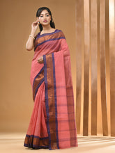 Load image into Gallery viewer, Flamingo Pink Pure Cotton Tant Saree With Zari Border

