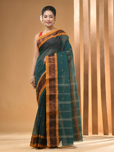 Load image into Gallery viewer, Teal Pure Cotton Tant Saree With Zari Border

