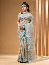 Load image into Gallery viewer, Ecru Pure Cotton Tant Saree With Woven Designs
