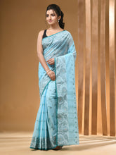 Load image into Gallery viewer, Sea Green Pure Cotton Tant Saree With Woven Designs
