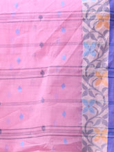 Load image into Gallery viewer, Bubblegum Pink Pure Cotton Tant Saree With Woven Designs
