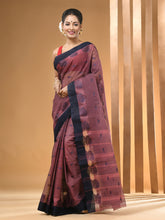 Load image into Gallery viewer, Purple Pure Cotton Tant Saree With Woven Designs
