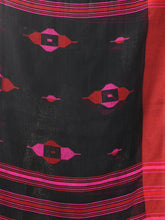 Load image into Gallery viewer, Black Cotton Handspun Saree With Woven Designs
