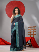 Load image into Gallery viewer, Grey Cotton Soft Saree With Zari Border
