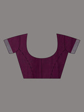 Load image into Gallery viewer, Plum Purple Cotton Soft Saree With Zari Border
