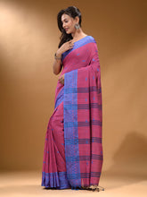 Load image into Gallery viewer, Mulberry Cotton Handspun Soft Saree With Texture Border
