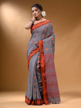 Load image into Gallery viewer, Shark Grey Silk Matka Soft Saree With Nakshi Pallu
