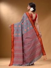 Load image into Gallery viewer, Shark Grey Silk Matka Soft Saree With Nakshi Pallu
