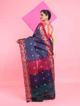 Load image into Gallery viewer, Grey Cotton Soft Saree With Floral Motifs
