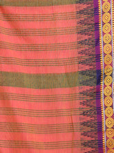 Load image into Gallery viewer, Peach Cotton Handspun Soft Saree
