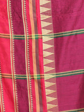 Load image into Gallery viewer, Fuchsia Cotton Handspun Saree With Temple Borders
