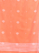 Load image into Gallery viewer, Orange Cotton Saree With Texture Pattern
