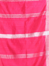 Load image into Gallery viewer, Rani Pink Cotton Silk Saree With Zari Woven Stripes Pallu
